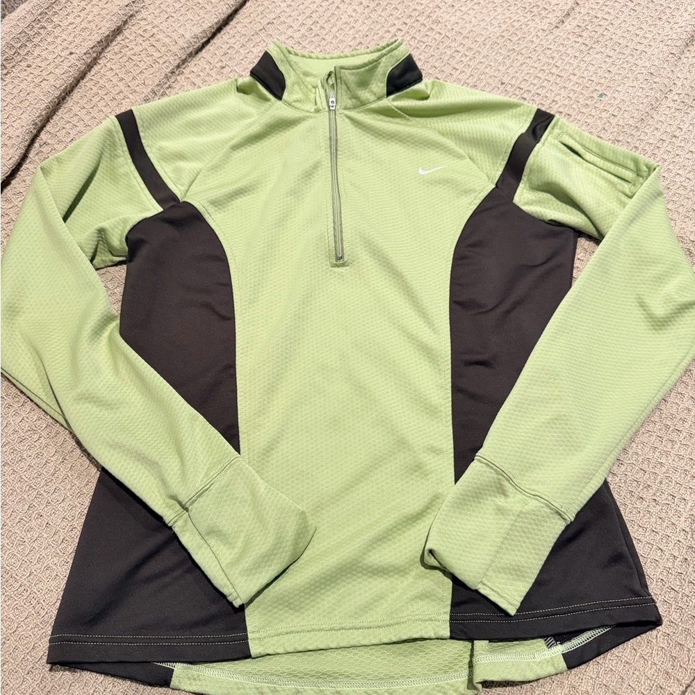 Nike Light Green and Black Zip-Front Training Jacket